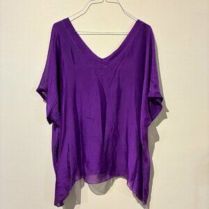 Sofia Made in Italy Bright Purple Loose Tunic Top - Women's S